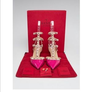 Valentino Patent Pink Cage Rockstud